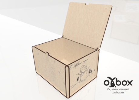 Коробка для подарка на Новый год 220х160х120 мм.