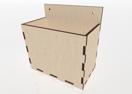Коробка-ящик без крышки с креплением к стене 80х140х145 мм.