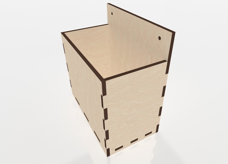 Коробка-ящик без крышки с креплением к стене 80х140х145 мм.