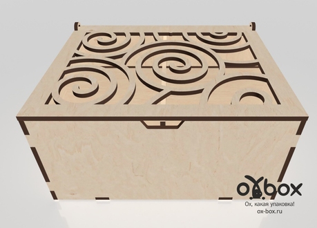 Подарочная коробка с декоративной сквозной резкой 130х130х160 мм.